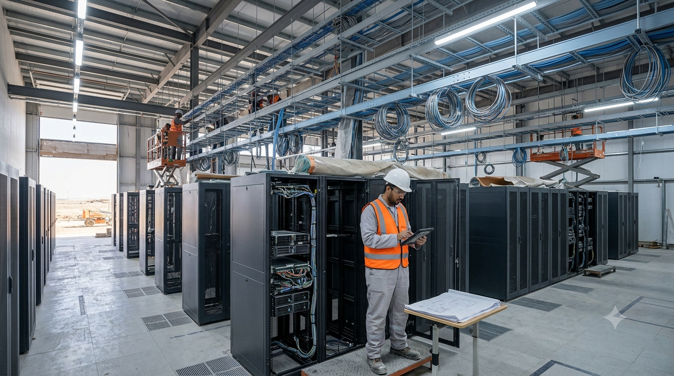 Data center construction site in Saudi Arabia, reflecting large-scale infrastructure investment and growing engineering demand.